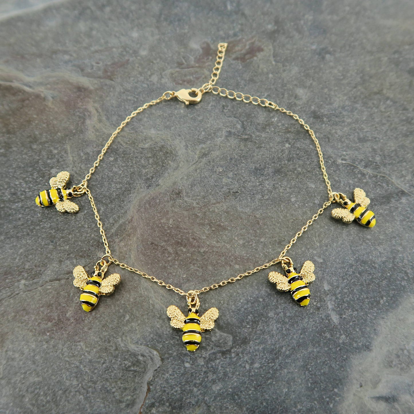 Bee Charm Bracelet, Gold Plated