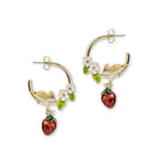 Mouse & Strawberry Hoop Earrings