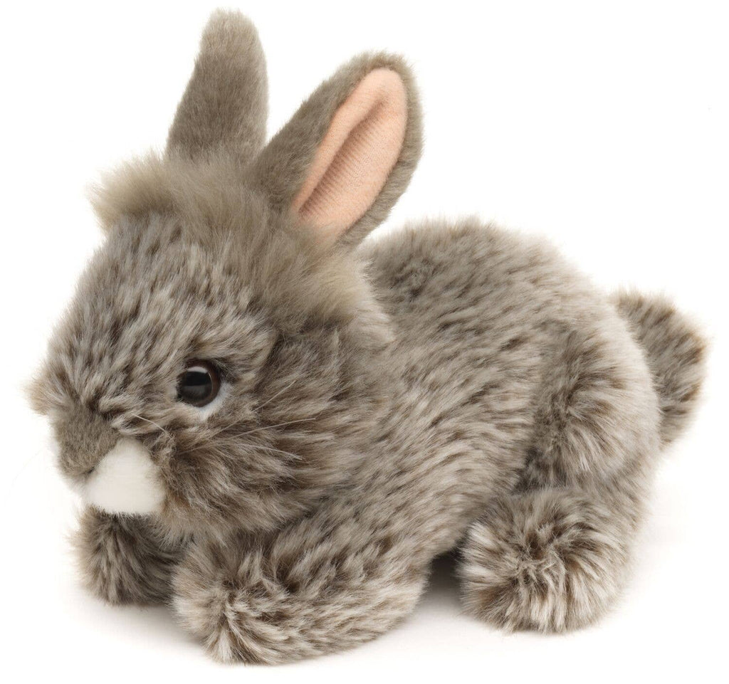 Angora rabbit, lying down (grey) cuddly/plush toy