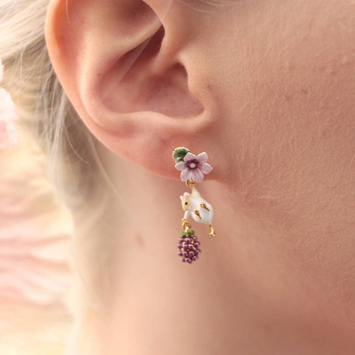 Blackberry & Mouse Drop Earrings