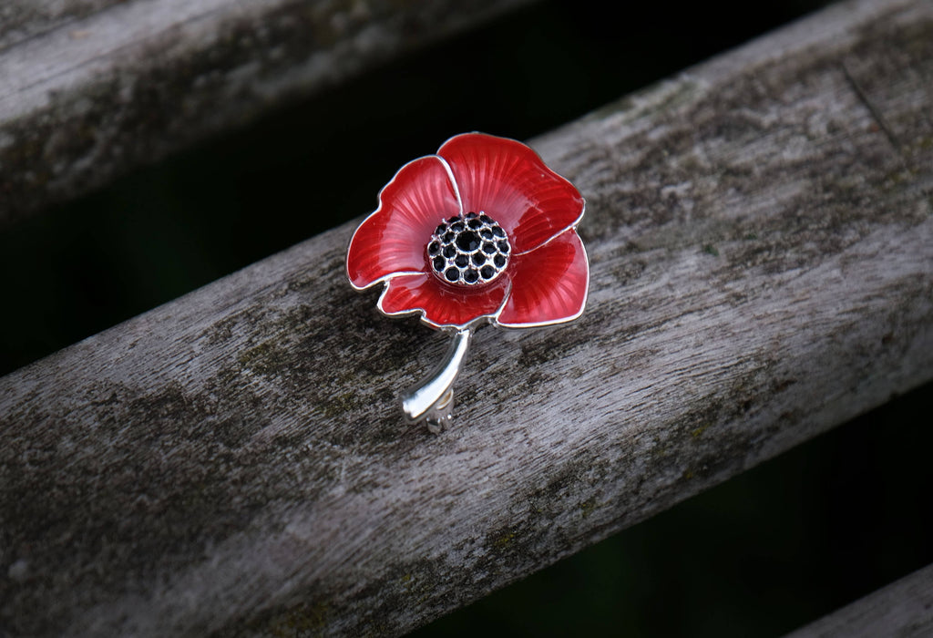 Poppy Red Flower Brooch