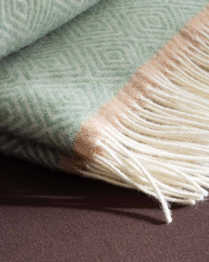 Wool throw blanket VENEZIA Mint