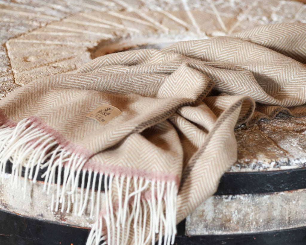 Wool throw blanket Denver Crema
