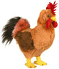Lifelike brown rooster plush toy standing 34cm