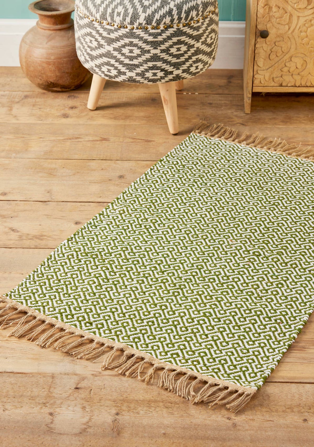 Handwoven Jute & Recycled Cotton Rug