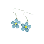Forget-me-not Drop Flower Earrings, Silver Plated