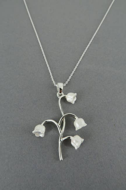 Lily of The Valley Necklace, Silver Plated