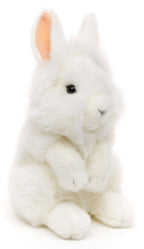 Angora rabbit, standing (white) - cuddly/plush toy