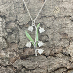 Lily of the Valley Flower Necklace, Silver Plated