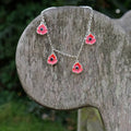 Poppy Red Flower Charm Bracelet, Silver Plated