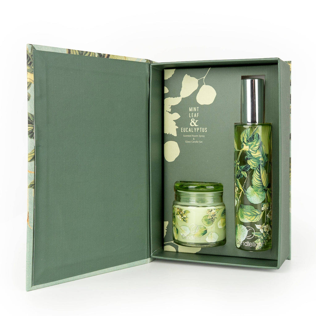 Room Spray & Candle Gift Set - Mint Leaf & Eucalyptus