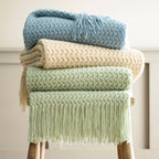 Textured Knit Throw in Natural 130 x 180cm