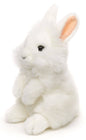 White Angora rabbit plush toy standing 18cm