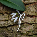 Snowdrop White Flower Brooch