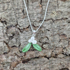 Mistletoe Christmas Necklace, Silver Plated