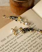 Clouded Leopard Drop Earrings