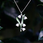Lily of the Valley Flower Necklace, Silver Plated