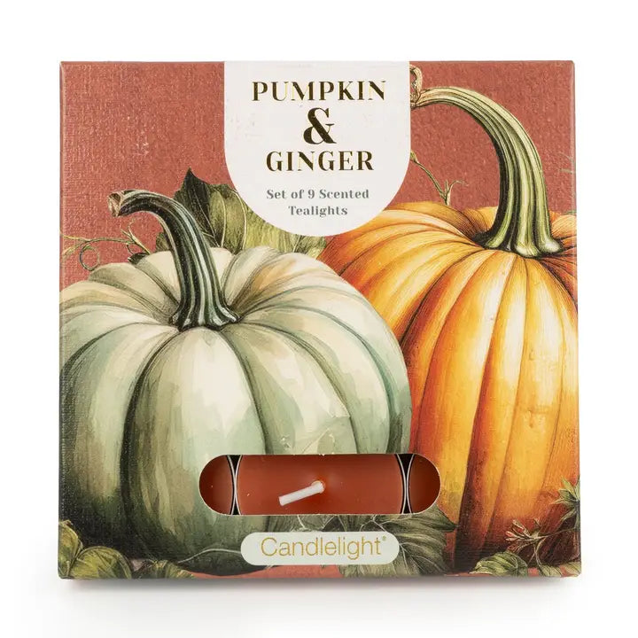 Set of 9 Tealights - Pumpkin & Ginger 6pk
