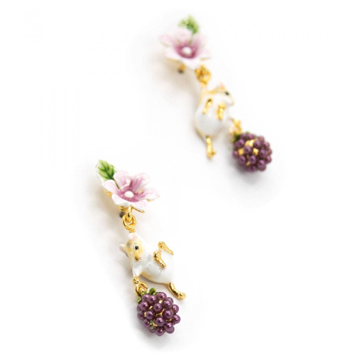 Blackberry & Mouse Drop Earrings