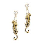 Clouded Leopard Drop Earrings