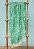 Jolly Recycled Cotton Jacquard Throw: Green(G)