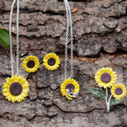 Sunflower & Bee Pendant Necklace