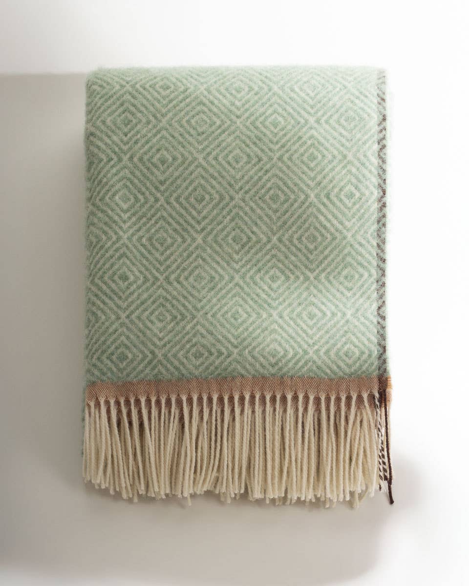 Wool throw blanket VENEZIA Mint