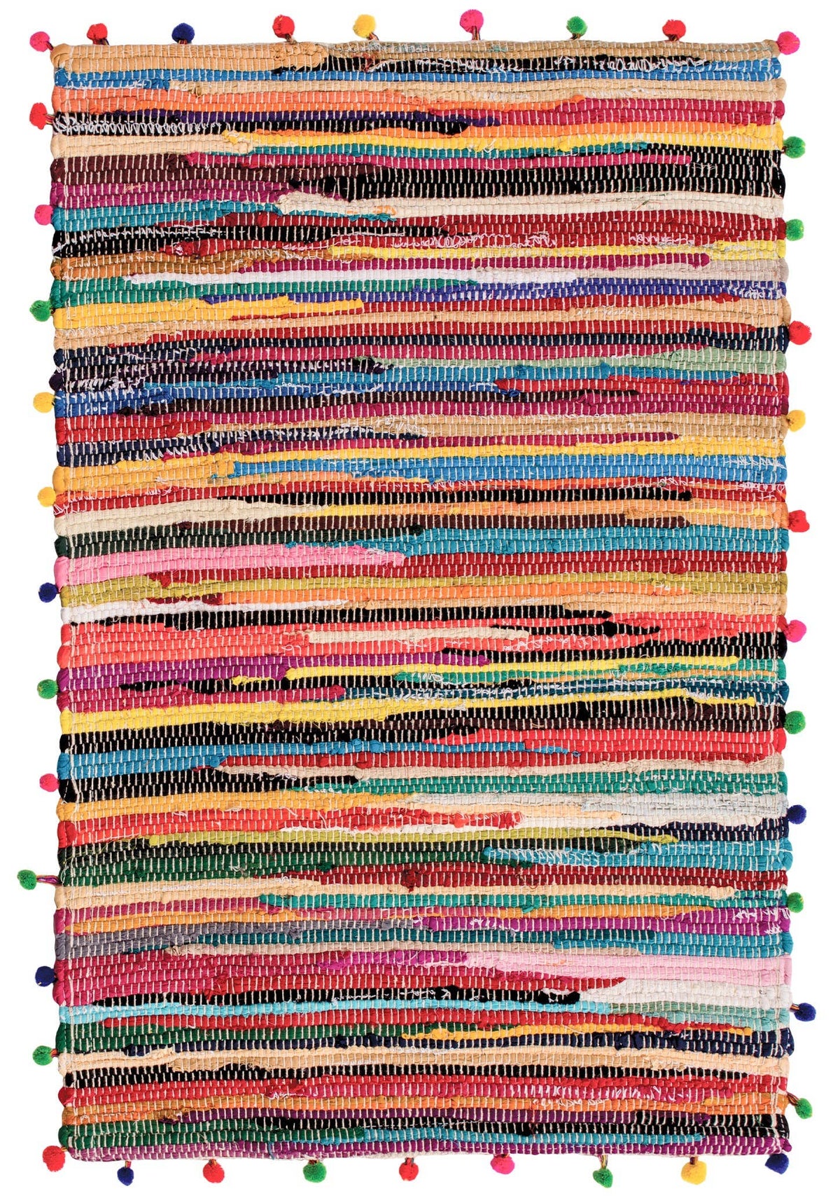 Pom Pom Recycled Rag Rug 60 X 90cm