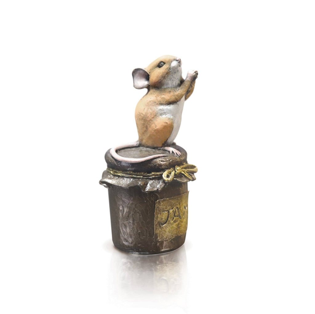 Mouse on Jam Jar Bronze Sculpture-Sticky Fingers!
