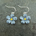 Forget-me-not Drop Flower Earrings, Silver Plated