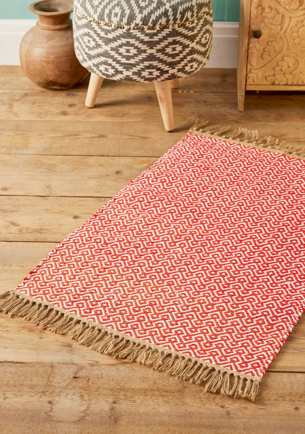 Handwoven Jute & Recycled Cotton Rug