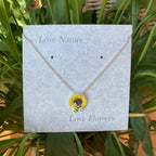 Sunflower & Bee Pendant Necklace