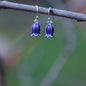 Silver-plated bluebell flower drop earrings