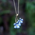 Forget-me-not Flower Pendant Necklace, 14k Gold Plated