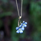 Forget-me-not Flower Pendant Necklace, 14k Gold Plated