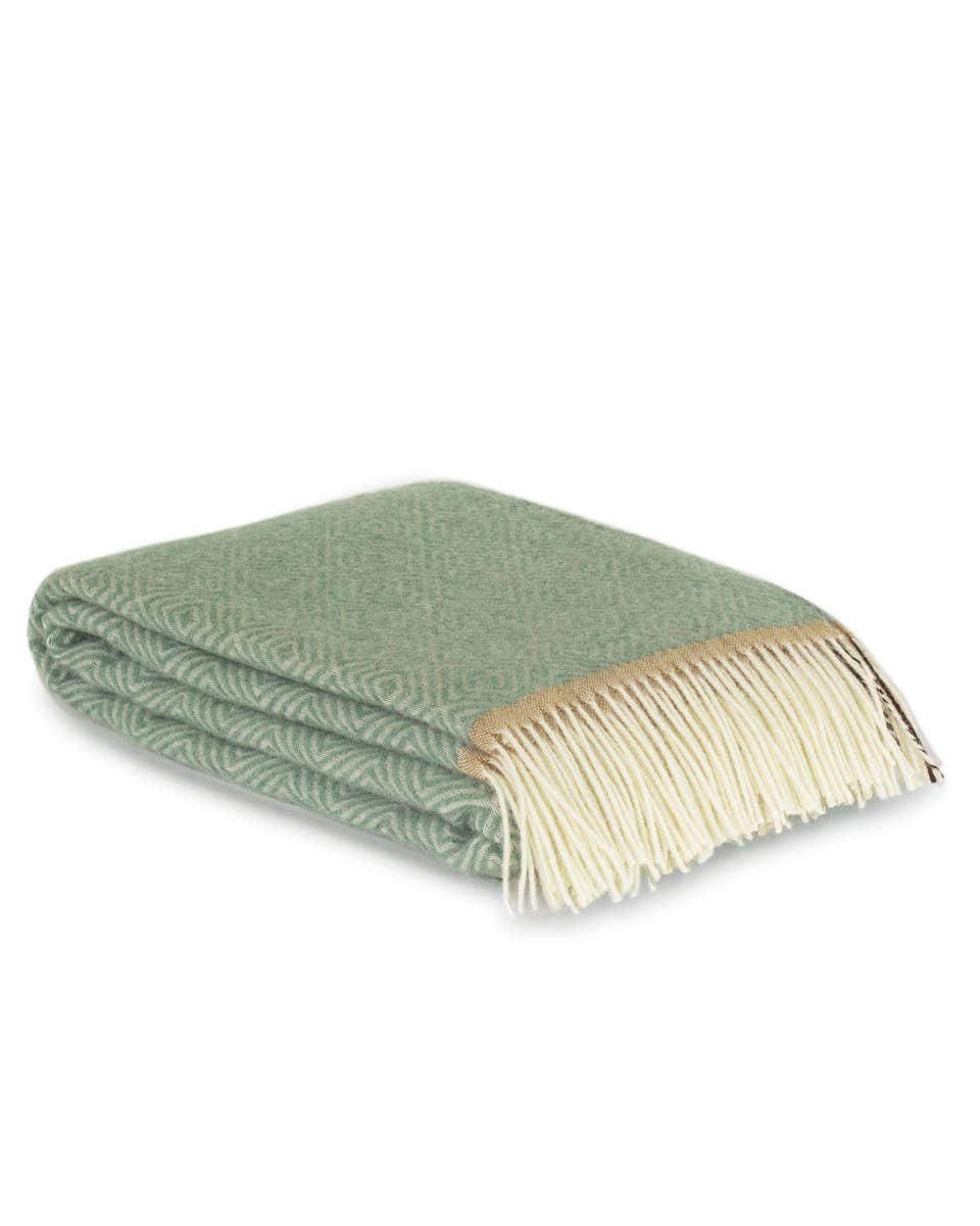 Wool throw blanket VENEZIA Mint