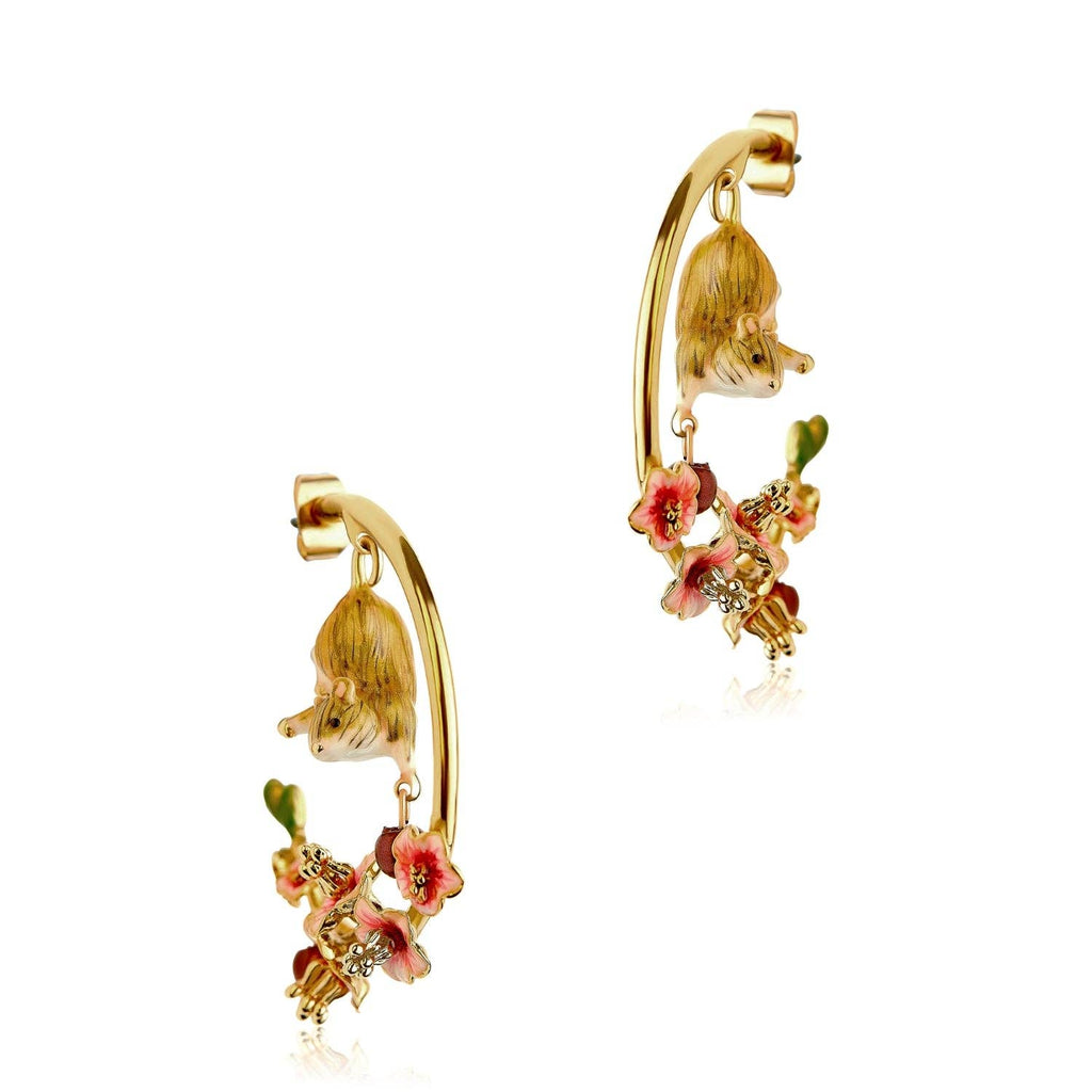 Conker Mouse Hoop Earrings