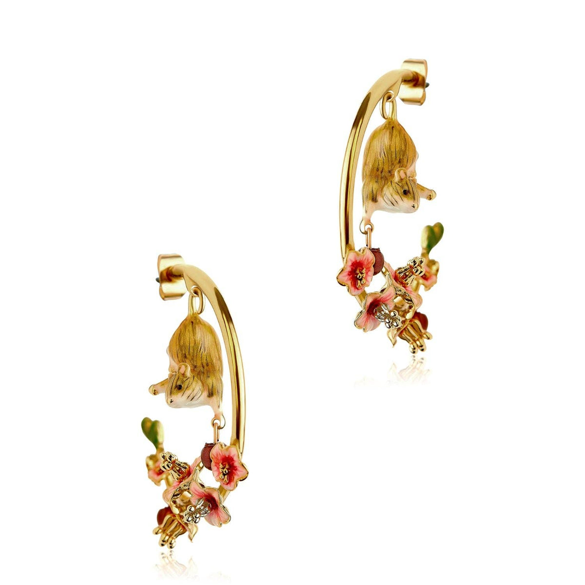 Conker Mouse Hoop Earrings