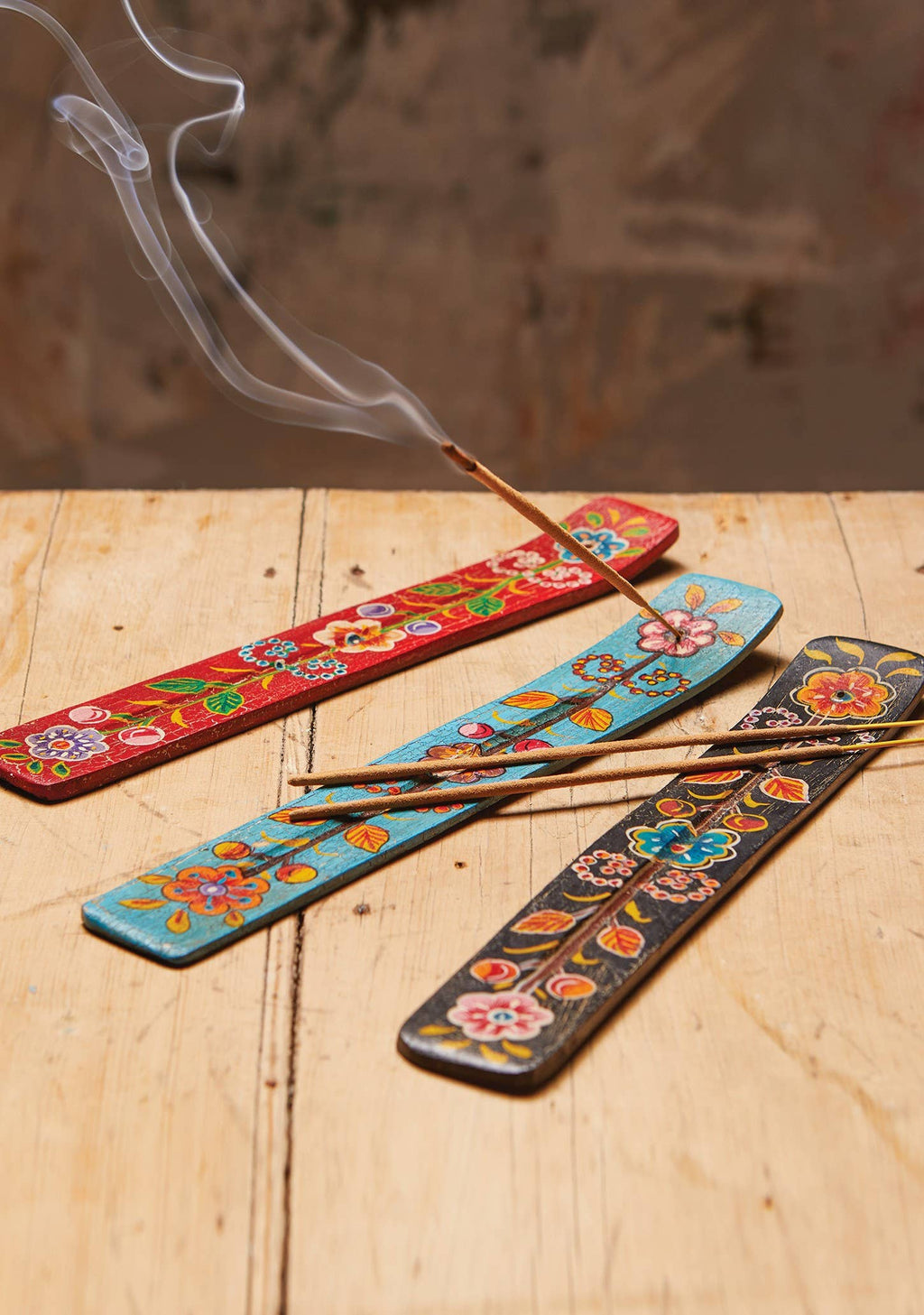 Hand Painted Wooden Incense Holder