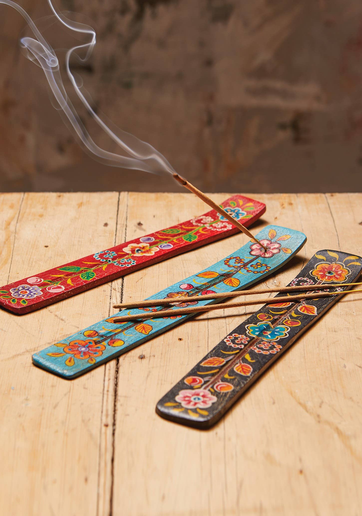 Hand Painted Wooden Incense Holder