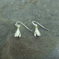 Snowdrop Flower Single Drop Earrings, Silver Plated