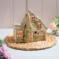 Cottage Garden Stoneware Double Cottage With Full Chimney And Embossed Details Candle Holder
