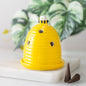 Yellow ceramic beehive incense cone holder