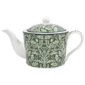 William Morris Acorn small teapot with green and white botanical acorn pattern