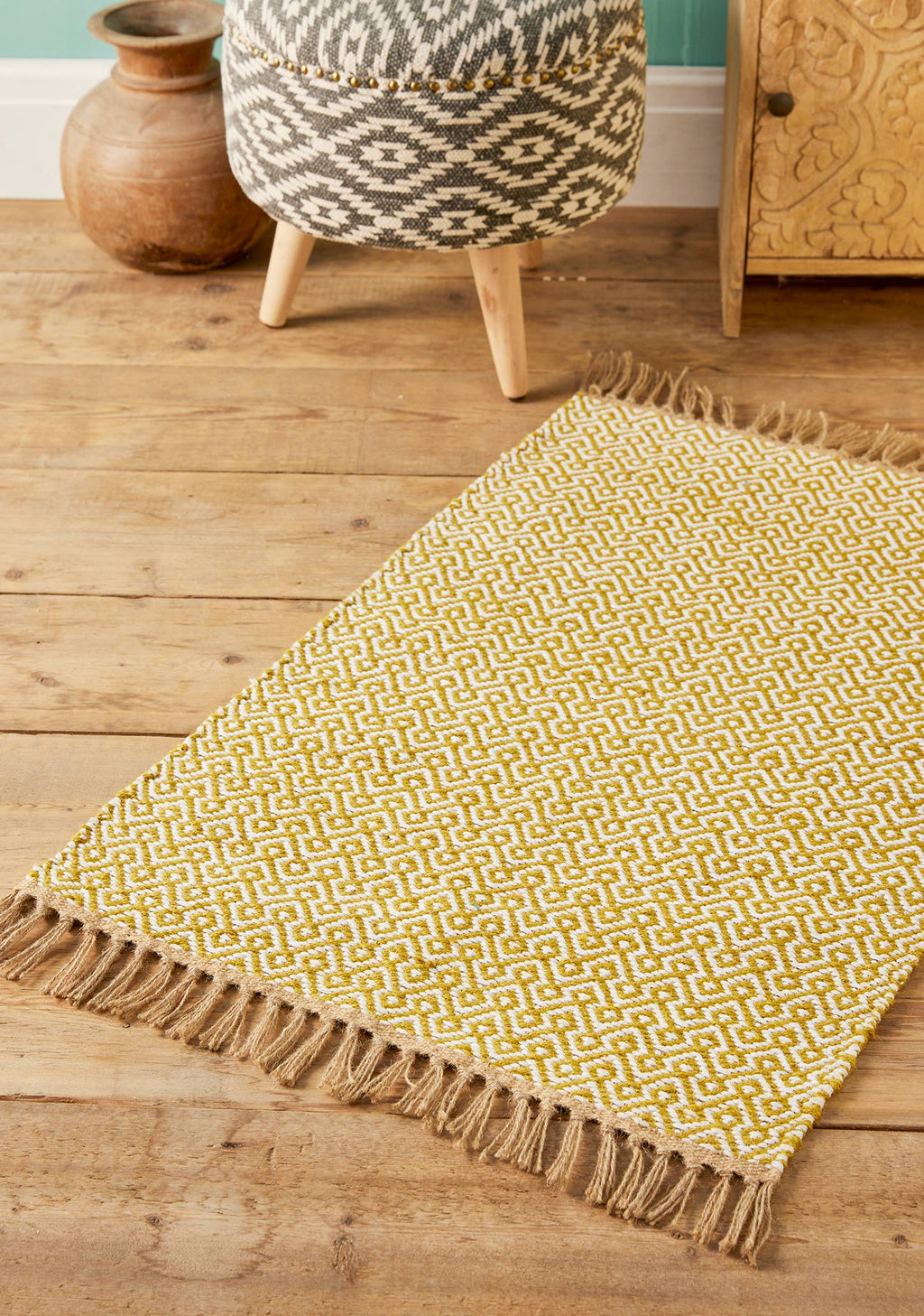 Handwoven Jute & Recycled Cotton Rug