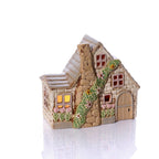 Cottage Garden Stoneware Double Cottage With Full Chimney And Embossed Details Candle Holder