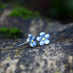 14k gold-plated forget-me-not flower stud earrings