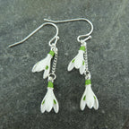 Snowdrop Double Drop Earrings, Silver Plated