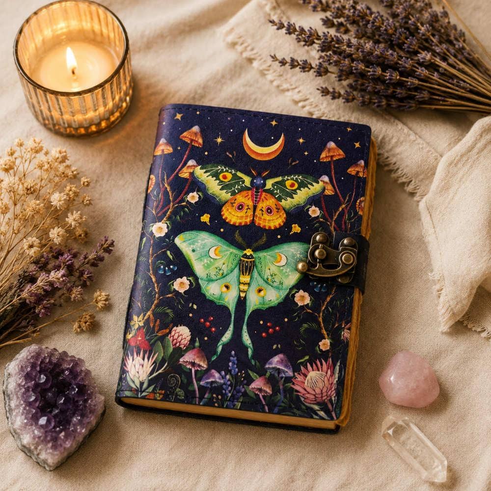 Moth & Butterfly Notebook Journal With Clasp 13 x 18cm