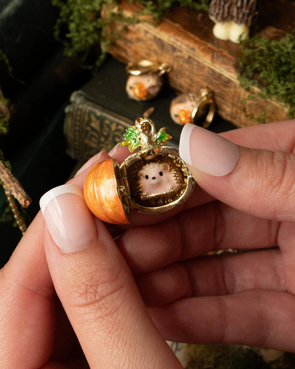 Hedgehog & Pumpkin Locket